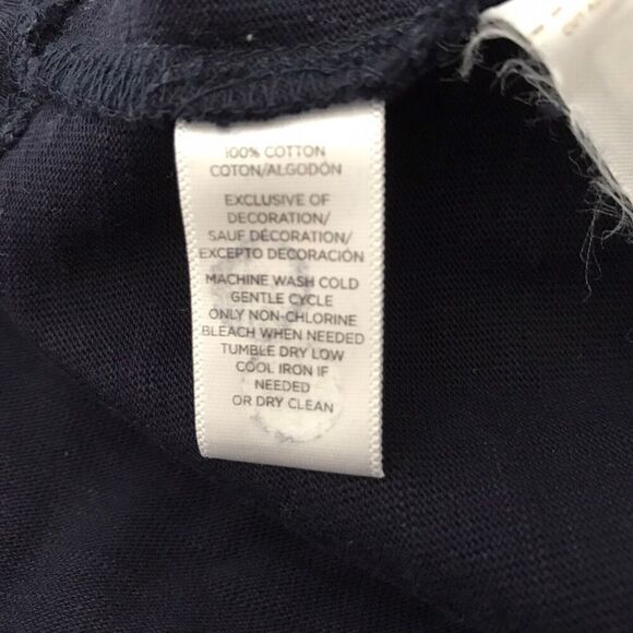 Loft Dress Womens Size S Navy Blue Embroidered Eyelet 3/4 Bell Sleeve Shift Boho - Picture 9 of 12